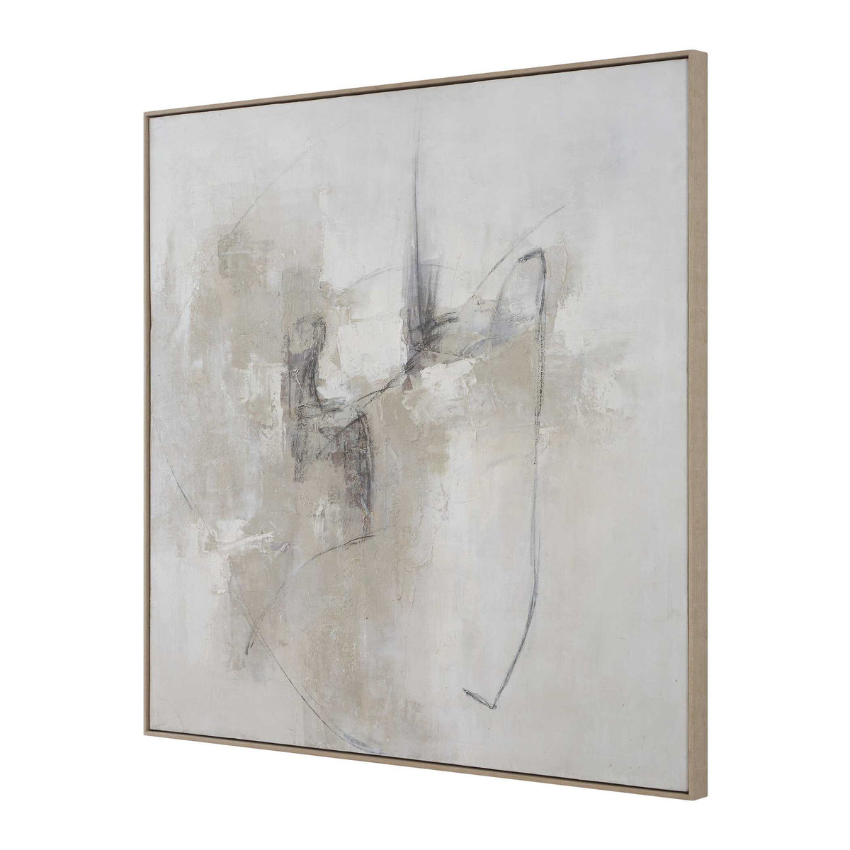 Still Crossing - Abstract Painting - Black / Brown / Gray / White