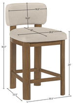 Paloma - Faux Leather Upholstered Counter Stool (Set of 2) - Brown Frame