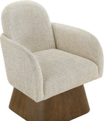 Marlowe - Linen Textured Fabric Upholstered Swivel Accent Chair - Stained Brown