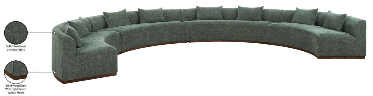Avanti - Chenille Fabric Upholstered 4 Piece Modular Sectional