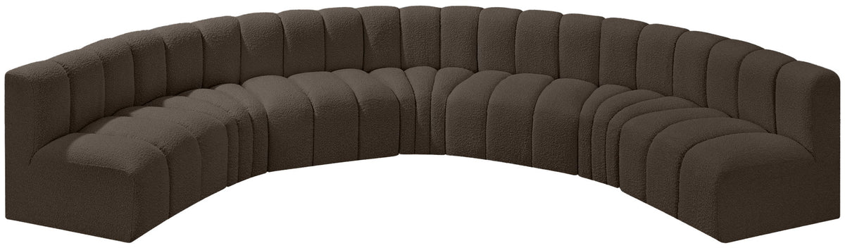 Arc - Boucle Fabric 7 Piece U-Shaped Modular Sofa