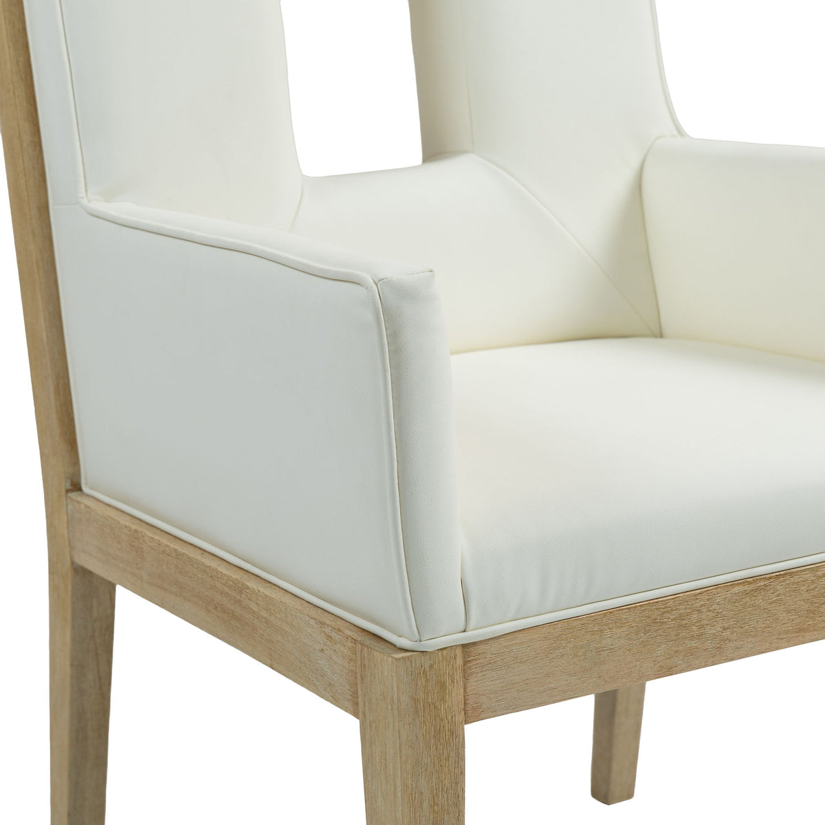 Gwendolyn - Faux Leather Dining Arm Chair With Natural Frame