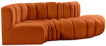 Arc - Velvet 4 Piece L-Shaped Modular Sofa