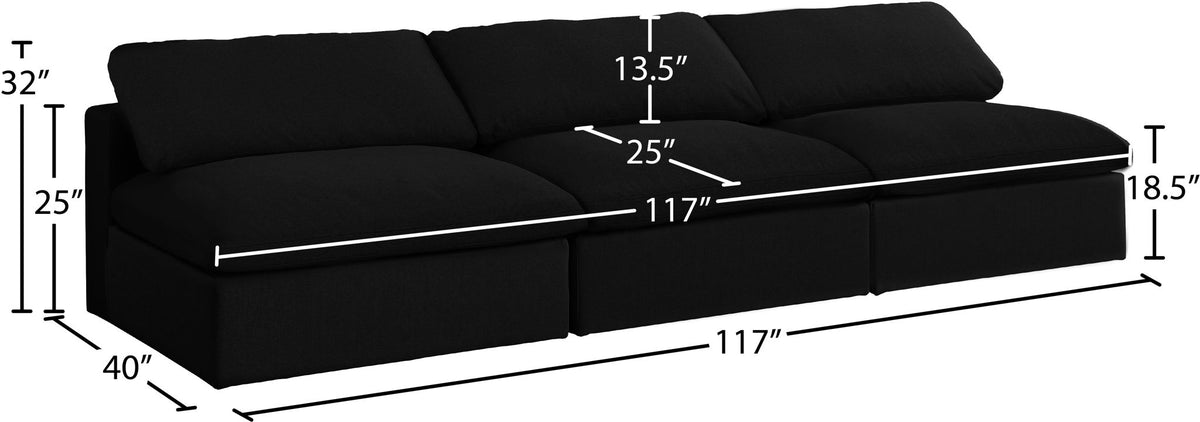 Serene - Modular Armless 3 Seat Sofa