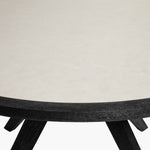 Cezar - 51" Round Outdoor Dining Table, Seats 4 - Black & White Veinstone