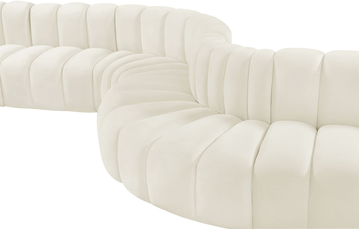 Arc - Velvet 8 Piece Curved Modular Sofa