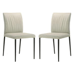 Meriam - Full Back Top Grain Leather Upholstered Metal Dining Chairs (Set of 2)