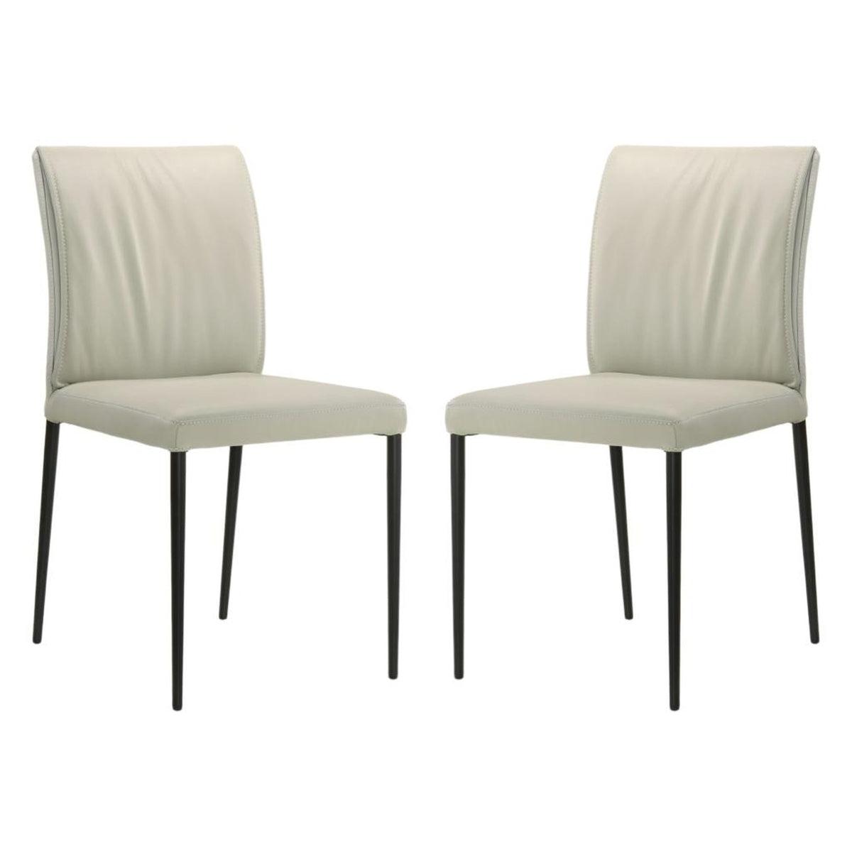 Meriam - Full Back Top Grain Leather Upholstered Metal Dining Chairs (Set of 2)
