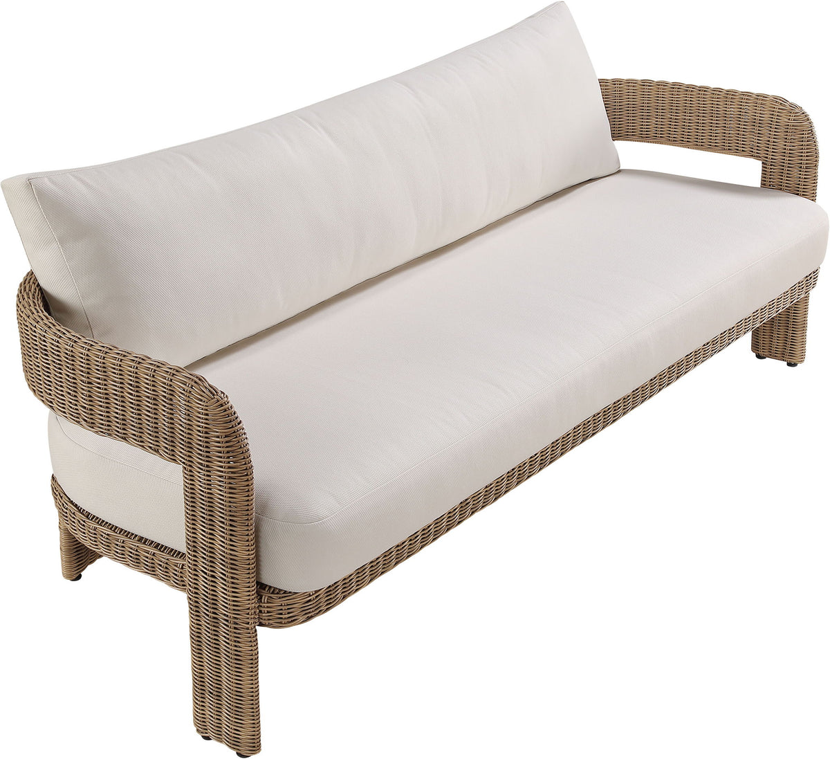 Sandbay - Olefin Water Resistant Fabric And Wicker Outdoor Patio Sofa