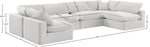 Comfy - 6 Piece Velvet Modular Armless Sectional