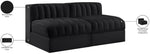 Rummi - Velvet Performance Fabric Upholstered 2 Piece Modular Armless Loveseat