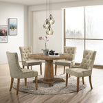 Yotam - Side Chair (Set of 2) - Beige Fabric & Salvaged Oak