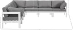 Nizuc - Outdoor Patio 7 Piece Modular Sectional With White Frame
