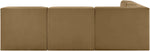 Rummi - Armless Velvet Performance Fabric Upholstered 4 Piece Modular Sectional