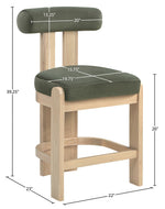Arienzo - Velvet Performance Fabric Upholstered Counter Stool (Set of 2)