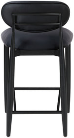 Riccio - Faux Leather Stool - Black Frame