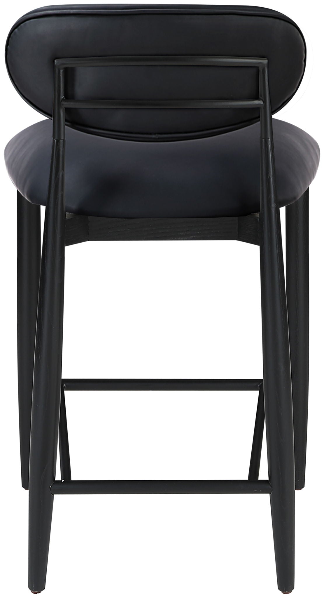 Riccio - Faux Leather Stool - Black Frame