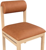Roundhill - Faux Leather Dining Chair (Set of 2) - Natural Frame