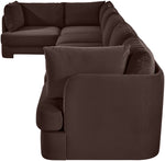 Hammond - Velvet Performance Fabric Upholstered 6 Piece L-Shaped Sectional