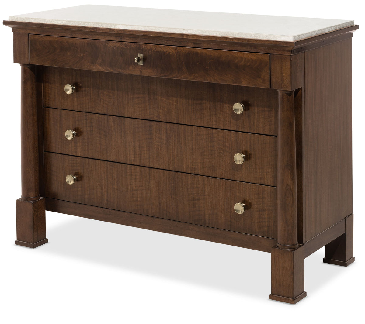 Archives - Four-Drawer Chest - Dark Brown / Beige