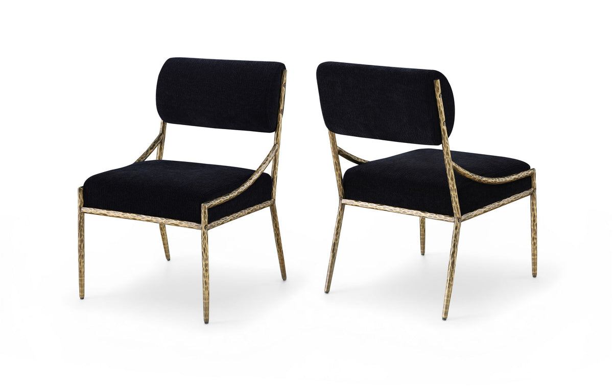 Bastille - Upholstered Dining Side Chair (Set of 2) - Brass Frame