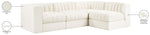 Rummi - Velvet Performance Fabric Upholstered 4 Piece Modular Sectional
