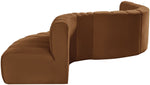 Arc - Velvet 7 Piece Modular Sofa - Saddle