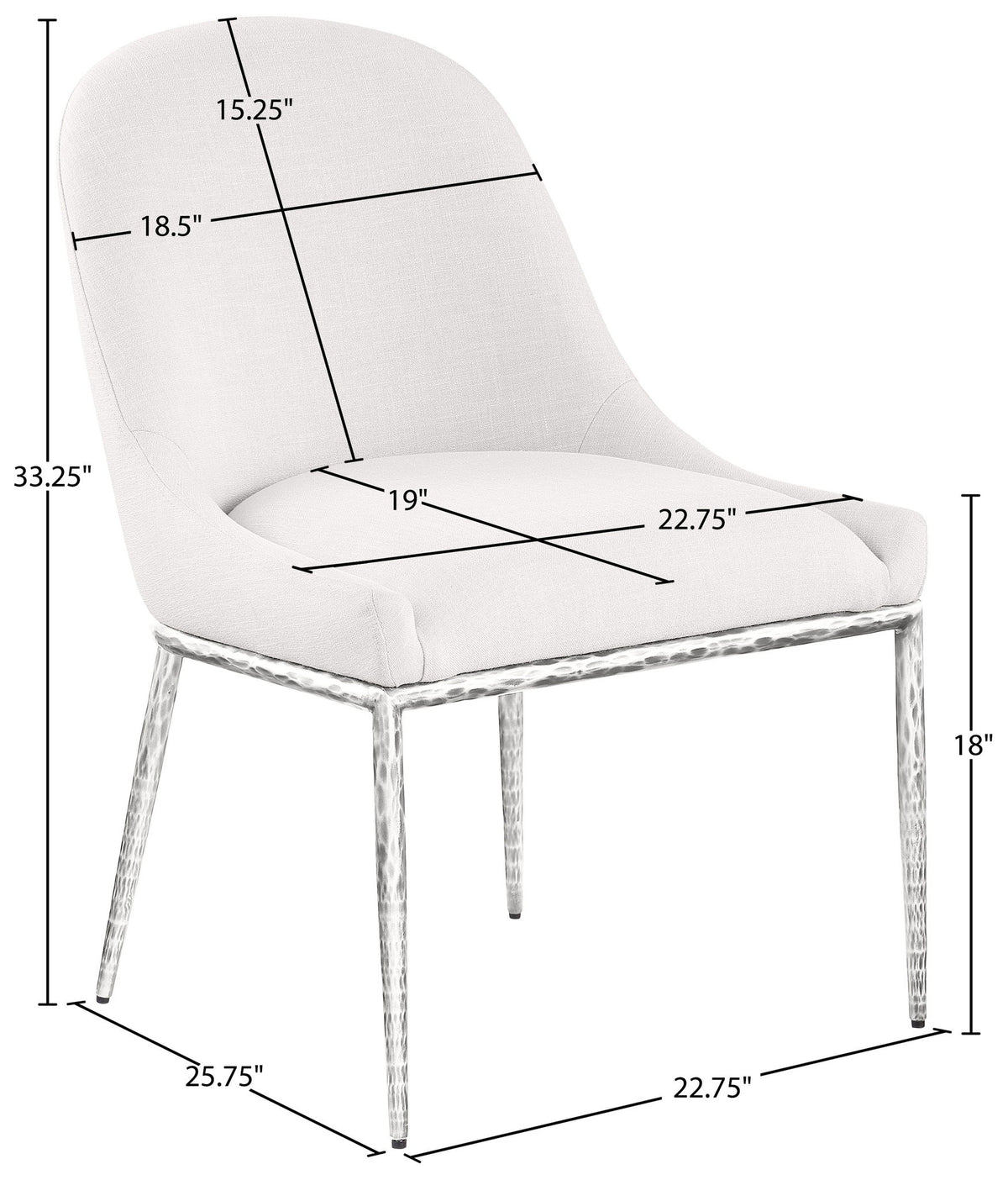 Ferro - Upholstered Dining Side Chair With Brushed Silver Legs
