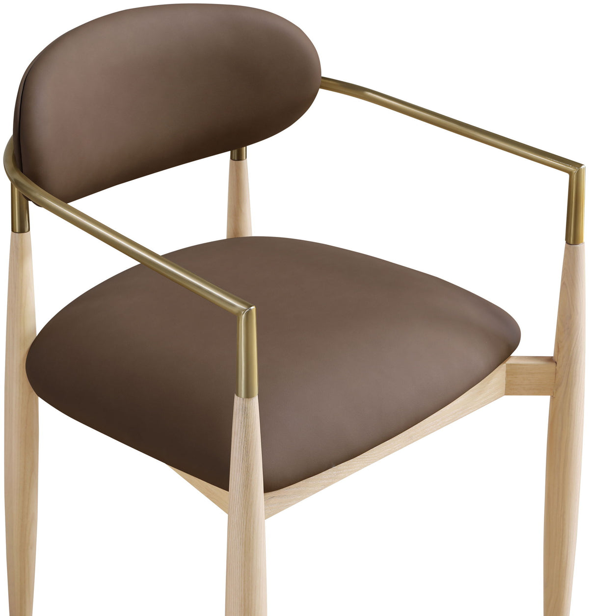 Riccio - Dining Arm Chair (Set of 2) - Natural And Gold Frame