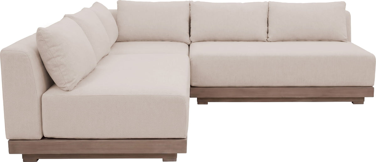 Solace - Olefin Performance Fabric 3 Piece Outdoor Patio Modular Sectional (2 Loveseats & Corner Chair)