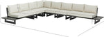 Maldives - 6 Piece Water Resistant Outdoor Patio Modular Sectional With Gray Base
