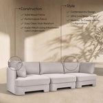 Hammond - Velvet Performance Fabric Upholstered 3 Piece Sofa