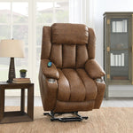 Omarion - Power Recliner With Lift & Heating & Massage - Brown Leather Aire