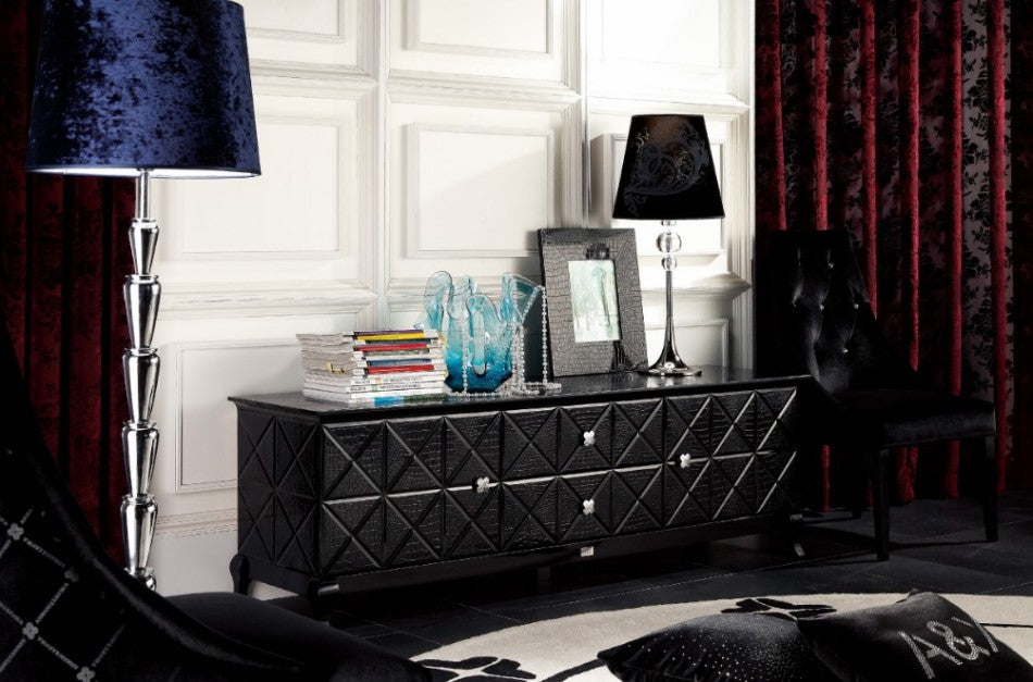 Monte Cristo Black Crocodile Lacquer TV Stand by VIG Furniture - View 1