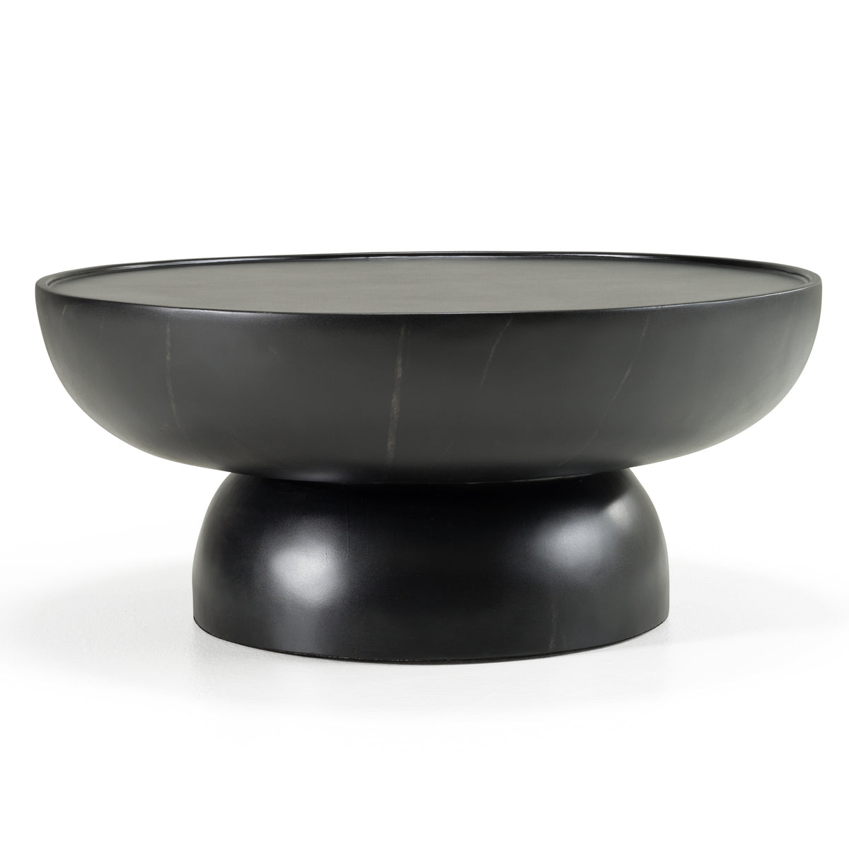 Akron - Modern Black & White Faux Marble Round Coffee Table by VIG Furniture - View 1