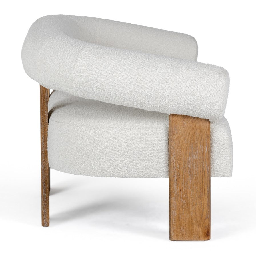 Aledo - Modern Off-White Fabric + Oak Loveseat by VIG Furniture - View 2