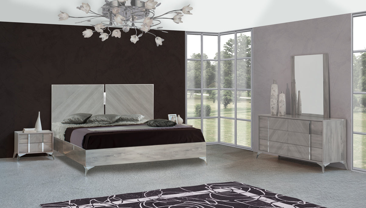 Eastern King Alexa Italian Modern Grey Bedroom Set by VIG Furniture - View 1