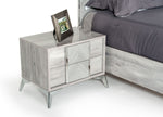 Eastern King Alexa Italian Modern Grey Bed + 2 Nightstands Set