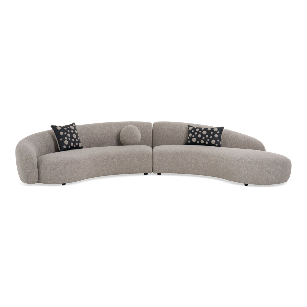 Allis - Glam Grey and Black Fabric Curved Sectional Sofa by VIG Furniture - View 1