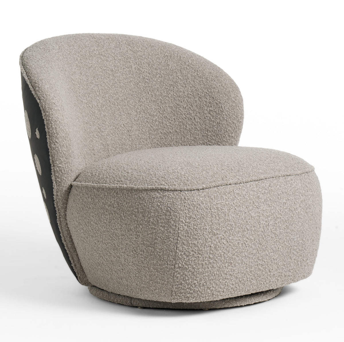 Allis - Glam Grey and Black Fabric Swivel Accent Chair by VIG Furniture - View 4