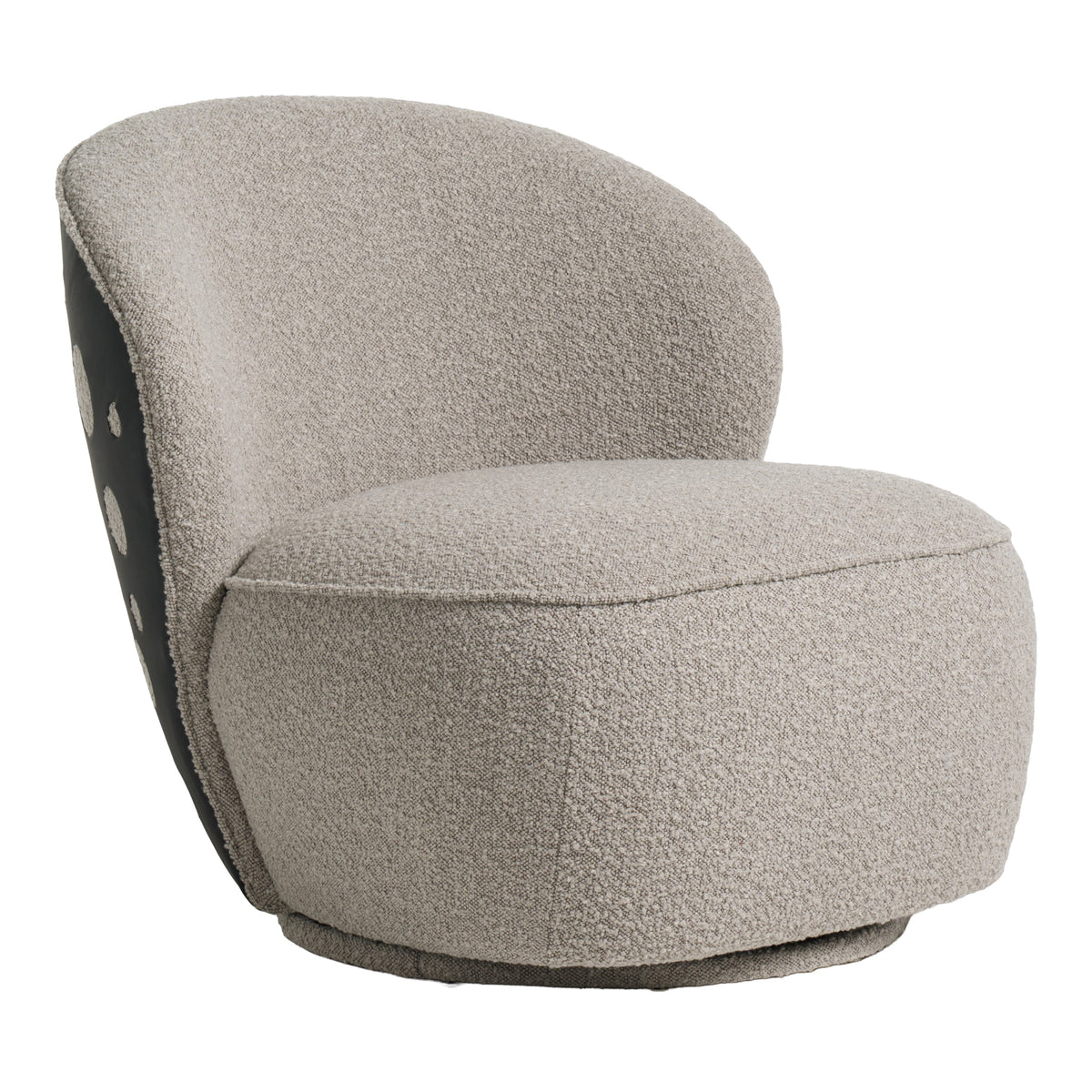 Allis - Glam Grey and Black Fabric Swivel Accent Chair by VIG Furniture - View 1
