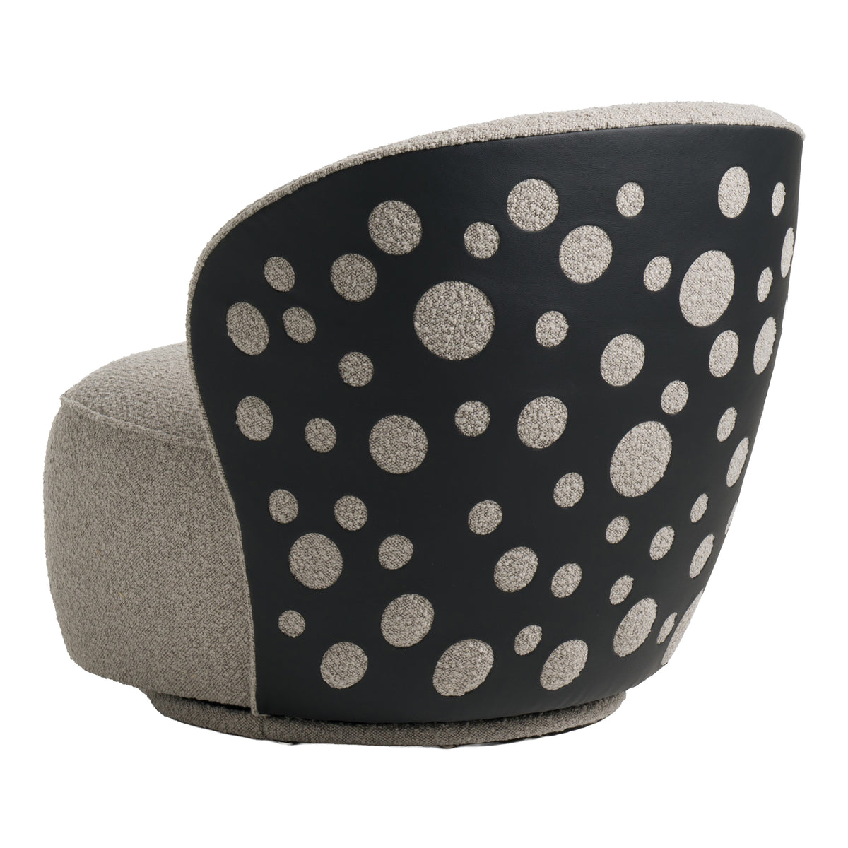 Allis - Glam Grey and Black Fabric Swivel Accent Chair by VIG Furniture - View 10