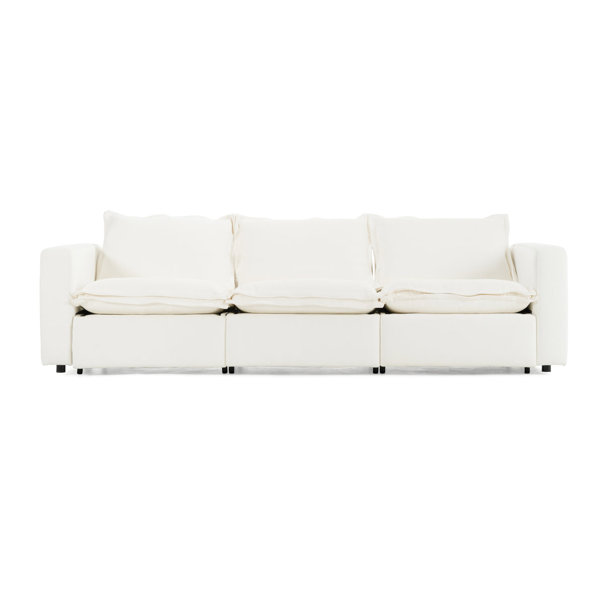 Almagre - Modern White Fabric Sofa w/ 3 Electric Recliners by VIG Furniture - View 1