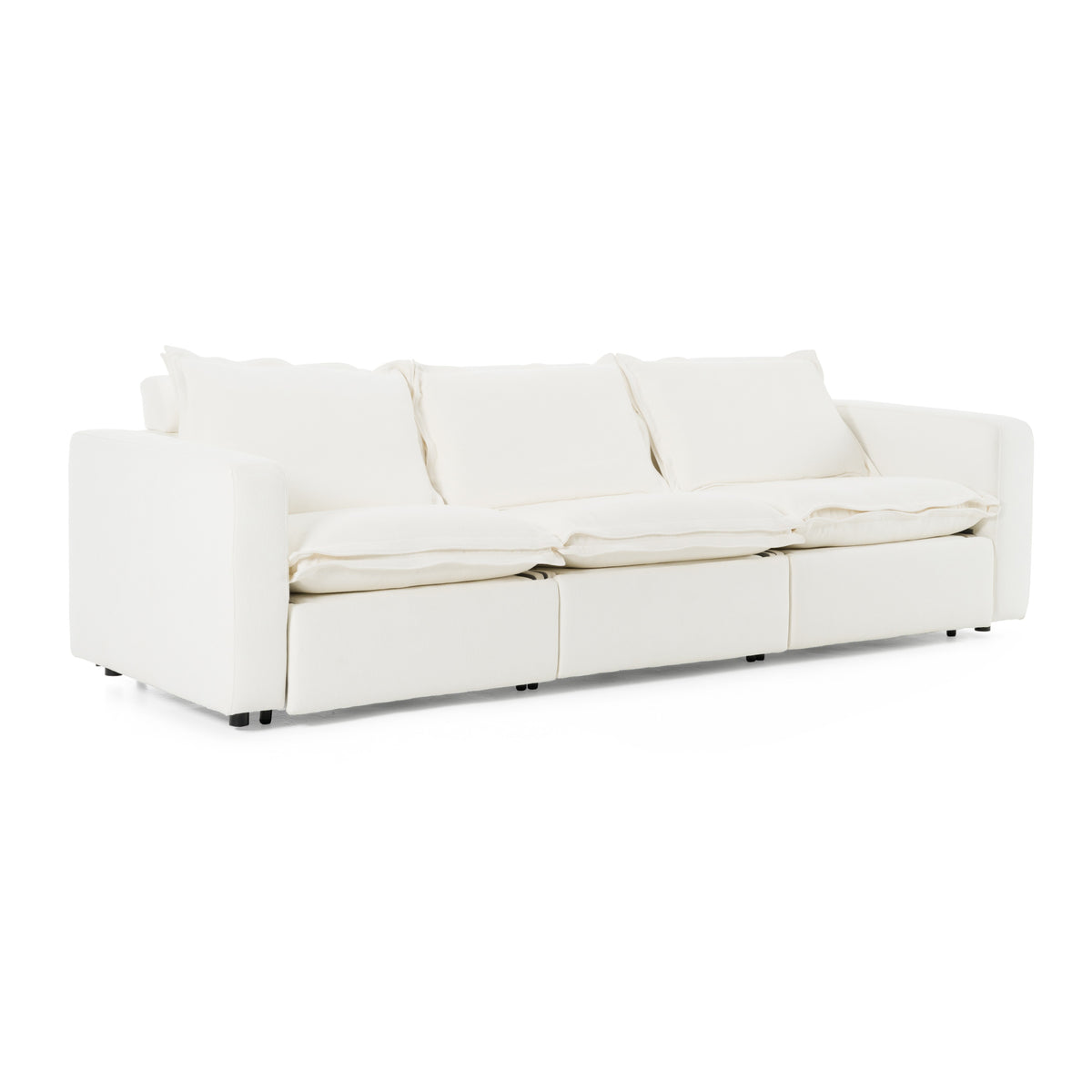 Almagre - Modern White Fabric Sofa w/ 3 Electric Recliners by VIG Furniture - View 3