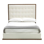 Amberlie - White Vegan Leather & Walnut Bed by VIG Furniture - View 1