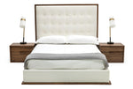 Amberlie - White Vegan Leather & Walnut Bed by VIG Furniture - View 2