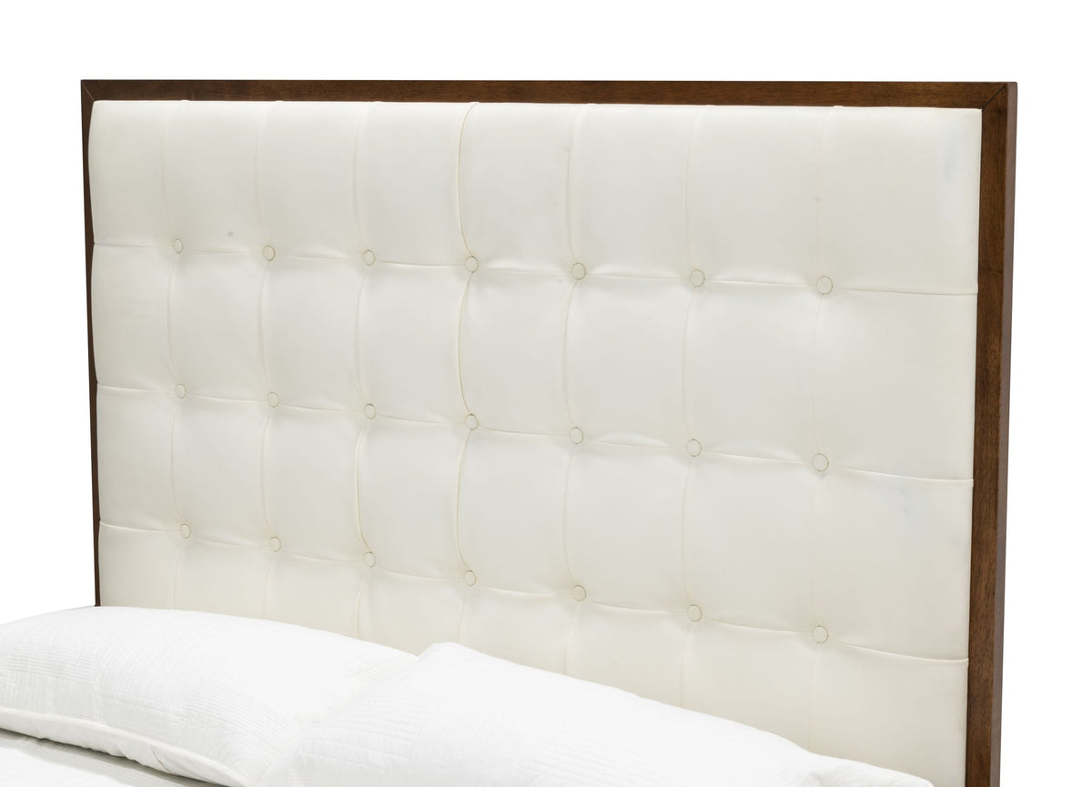 Amberlie - White Vegan Leather & Walnut Bed by VIG Furniture - View 3