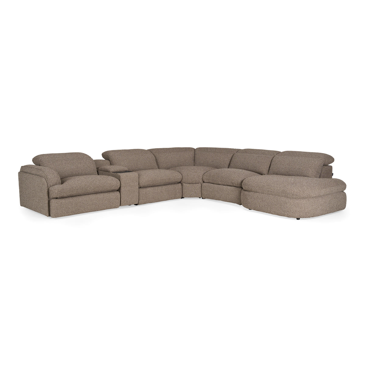Ambler - Modern Brown Fabric Sectional Sofa w/ 2 Power Recliners Right Facing Chaise by VIG Furniture - View 1