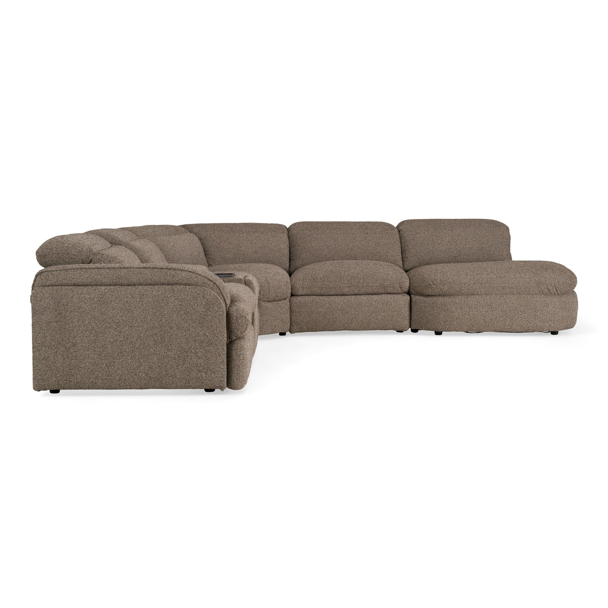 Ambler - Modern Brown Fabric Sectional Sofa w/ 2 Power Recliners Right Facing Chaise by VIG Furniture - View 3