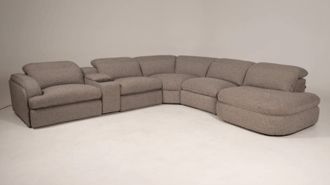 Ambler - Modern Brown Fabric Sectional Sofa w/ 2 Power Recliners Left Facing Chaise by VIG Furniture - View 4
